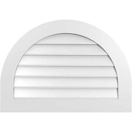 Ekena Millwork Round Top Surface Mount PVC Gable Vent: Non-Functional, w/ 3-1/2"W x 1"P Standard Frame, 34"W x 24"H GVPRT34X2401SN